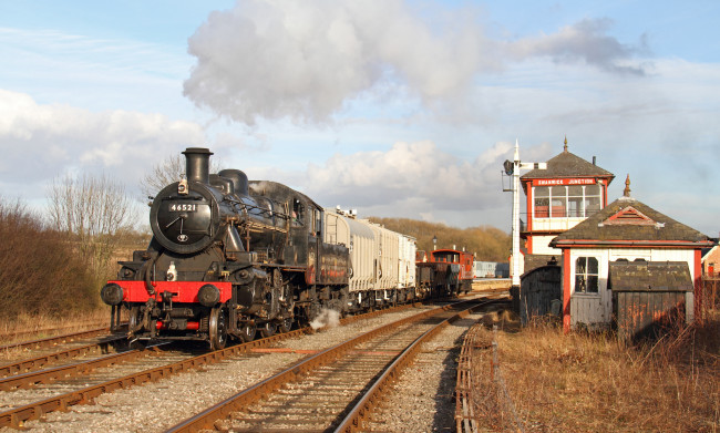 Обои картинки фото техника, паровозы, дорога, рельсы, паровоз, железная