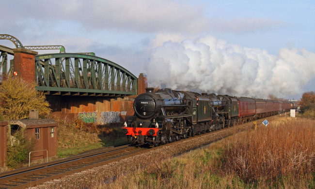 Обои картинки фото техника, паровозы, железная, паровоз, рельсы, дорога