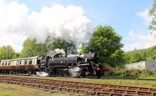 Обои картинки фото техника, паровозы, дорога, железная, паровоз, рельсы