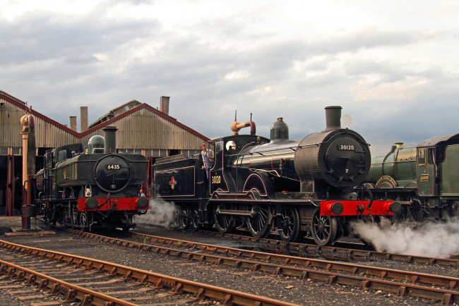 Обои картинки фото техника, паровозы, паровоз, дорога, рельсы, железная