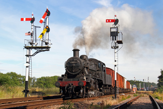 Обои картинки фото техника, паровозы, паровоз, рельсы, дорога, железная