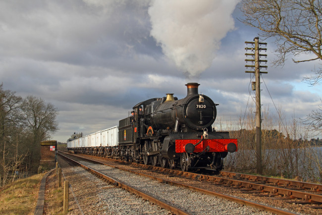 Обои картинки фото техника, паровозы, железная, паровоз, рельсы, дорога