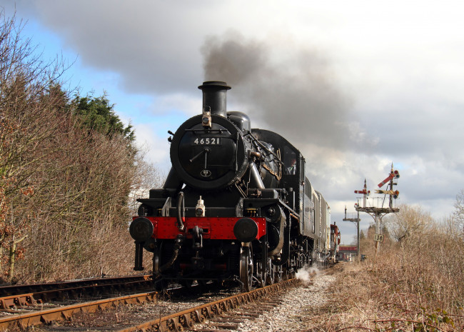 Обои картинки фото техника, паровозы, паровоз, дорога, железная, рельсы