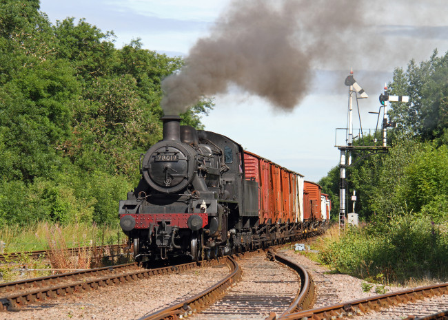 Обои картинки фото техника, паровозы, паровоз, рельсы, дорога, железная