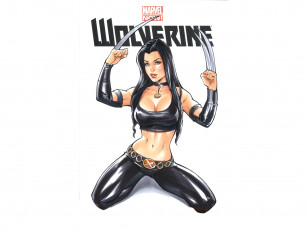 Картинка рисованное комиксы взгляд ножи униформа фон девушка