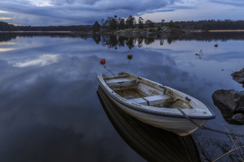 Картинка корабли лодки +шлюпки заря река