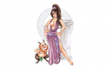 Картинка рисованное люди улыбка взгляд фон девушка чёртик