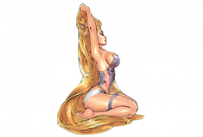 Обои картинки фото рисованное, люди, волосы, девушка, фон