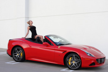 обоя ferrari girl 10, автомобили, -авто с девушками, красный, girl, ferrari