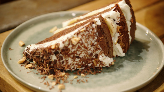 Обои картинки фото еда, торты, орехи, крем