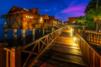 Картинка berjaya+langkawi+resort +malaysia природа тропики огни ночь