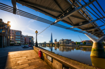 Картинка london +england города лондон+ великобритания река мост