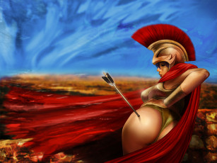 Картинка рисованное комиксы девушка фон униформа стрела