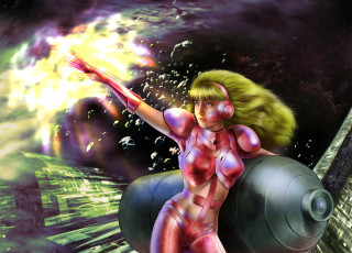 Картинка рисованное комиксы девушка фон униформа