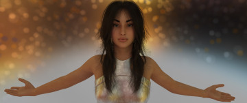 Картинка 3д+графика люди+ people взгляд девушка фон