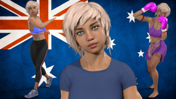 Картинка 3д+графика спорт+ sport фон взгляд девушка