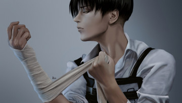 Картинка аниме shingeki+no+kyojin леви