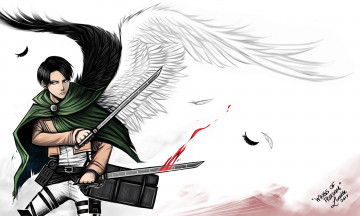 Картинка аниме shingeki+no+kyojin леви