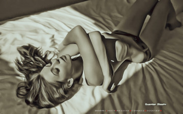 Картинка календари компьютерный+дизайн девушка постель отдых