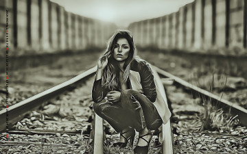 Картинка календари компьютерный+дизайн девушка рельсы взгляд