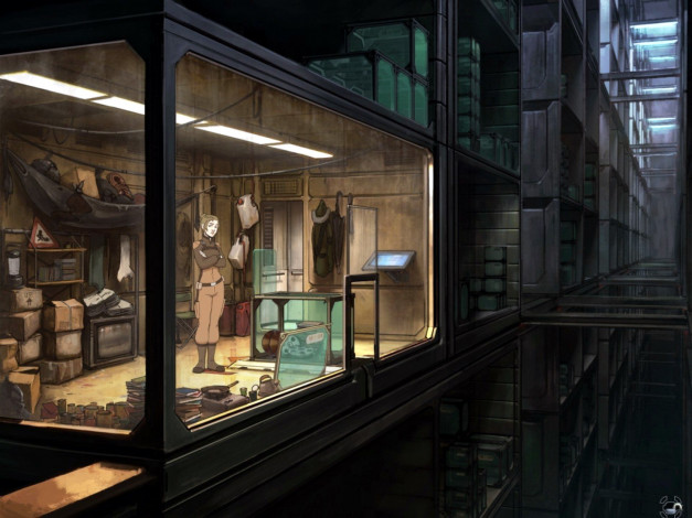 Обои картинки фото видео игры, a new beginning, здание, окна, комната, девушка