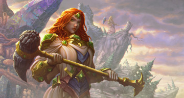 Картинка фэнтези девушки девушка фон взгляд молот