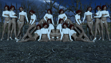 Картинка 3д+графика люди+ people девушки фон взгляд