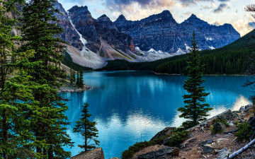 Картинка moraine+lake banff+national+park canada alberta природа реки озера moraine lake banff national park