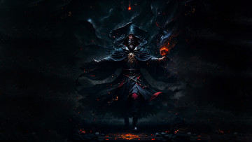 Картинка фэнтези маги +волшебники нейросети графика нейроарт ai art нейронные сети рисунки нейро искусство темный маг