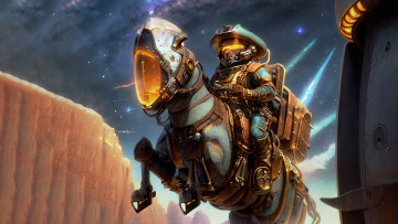 Картинка фэнтези роботы +киборги +механизмы нейросети графика нейроарт ai art нейронные сети рисунки нейро искусство наездник конь робот