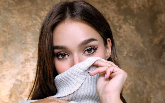 Обои картинки фото seltin sweet, девушки, русая, лицо, свитер