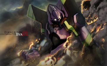 Картинка аниме evangelion eva-01