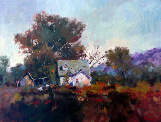 Обои картинки фото рисованные, живопись, усадьба