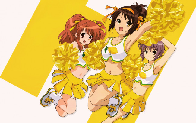 Обои картинки фото аниме, the, melancholy, of, haruhi, suzumiya