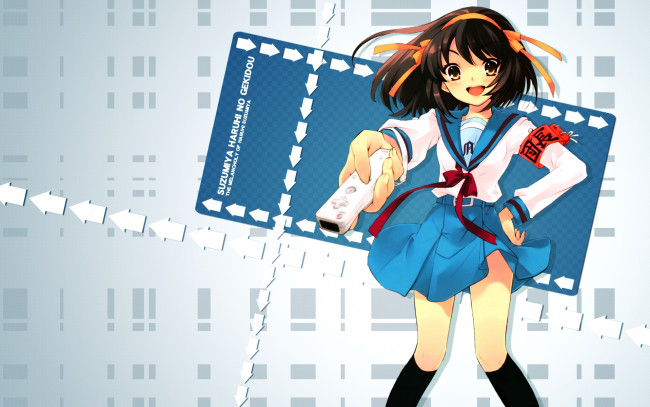 Обои картинки фото аниме, the, melancholy, of, haruhi, suzumiya