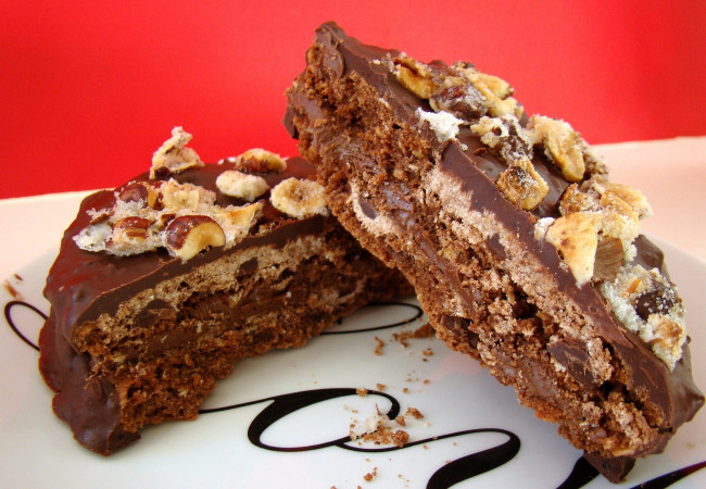 Обои картинки фото еда, пирожные, кексы, печенье, куски, орехи