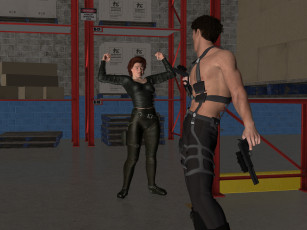 Картинка secret+agent 3д+графика фантазия+ fantasy мужчина девушка оружие