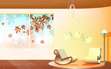 обоя векторная графика, интерьер, мебель, комната