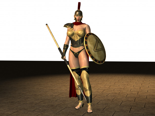 Обои картинки фото 3д графика, амазонки , amazon, девушка, взгляд, воин
