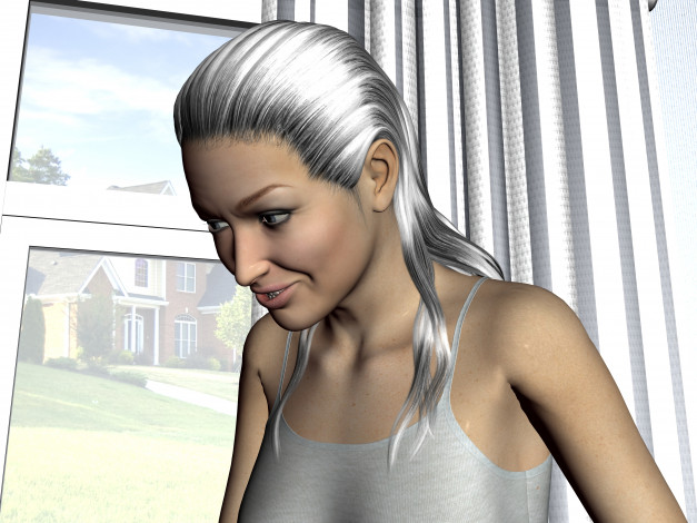 Обои картинки фото 3д графика, люди , people, девушка, взгляд