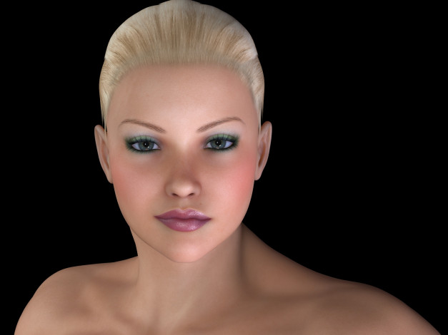 Обои картинки фото 3д графика, портрет , portraits, девушка, взгляд, блондинка