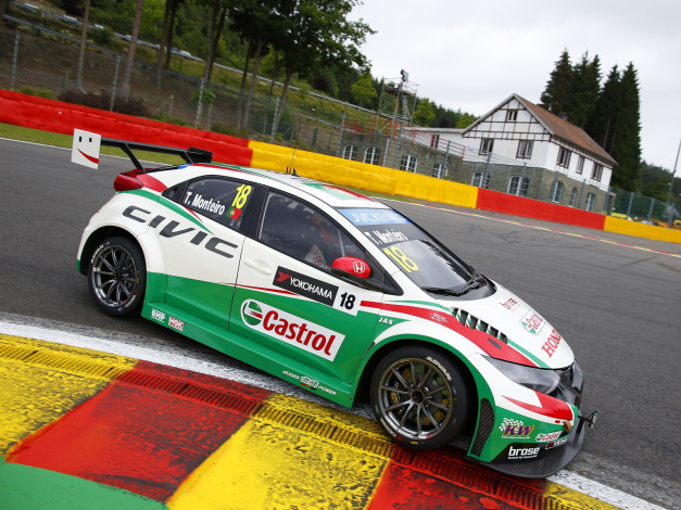 Обои картинки фото автомобили, honda, civic, 2014г, wtcc