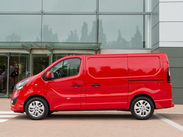 Обои картинки фото автомобили, vauxhall, vivaro, van, biturbo, 2014г, красный