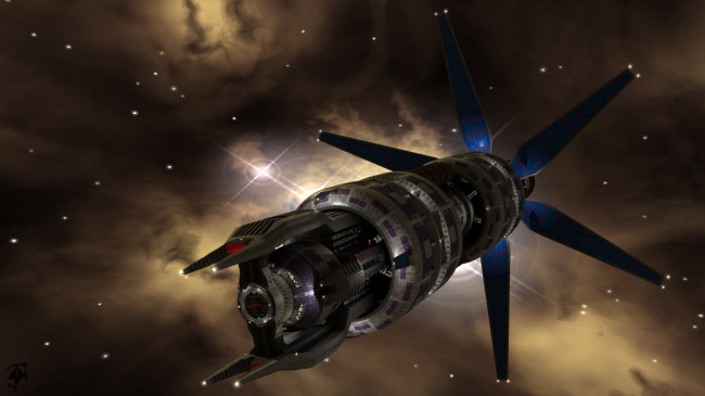Обои картинки фото космос, арт, космический, корабль
