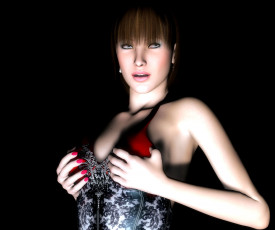 Картинка 3д+графика люди+ people девушка взгляд фон