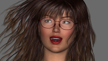 Картинка 3д+графика портрет+ portraits девушка взгляд фон очки