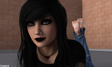 Картинка 3д+графика люди+ people девушка взгляд фон