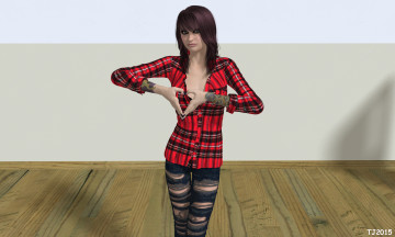 Картинка 3д+графика люди+ people девушка взгляд фон