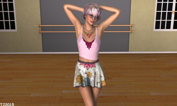 Картинка 3д+графика люди+ people девушка взгляд фон очки