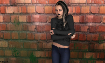 Картинка 3д+графика люди+ people девушка взгляд фон